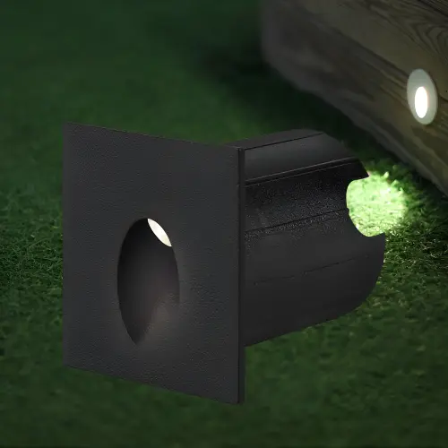 Braytron LED Zidna Svetiljka Kvadratna 2W Crni 3000K IP65 BG38-02301