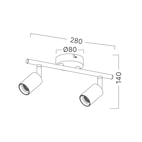 Braytron Plafonjera 2-Glava E27 Crni BV04-00031