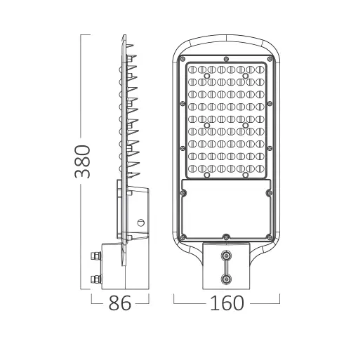 Braytron LED Ulična Svetiljka 50W Siva 4000K IP66 BT42-85012
