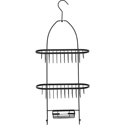 Tendance Dvostruka viseća polica sa POSUDom za SAPUN 26X11X63CM METAL Crna 