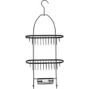 Tendance Dvostruka viseća polica sa POSUDom za SAPUN 26X11X63CM METAL Crna 