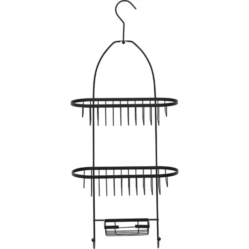 Tendance Dvostruka viseća polica sa POSUDom za SAPUN 26X11X63CM METAL Crna 