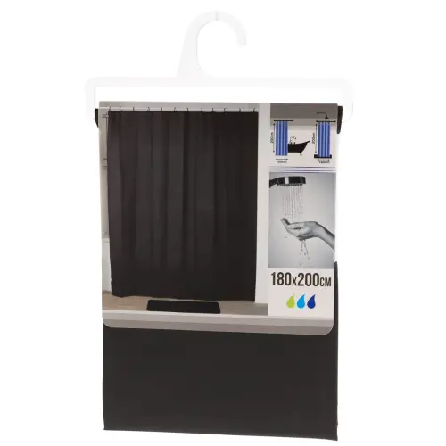 Tendance Zavesa za kadu 180X200CM PEVA Crna 1101103