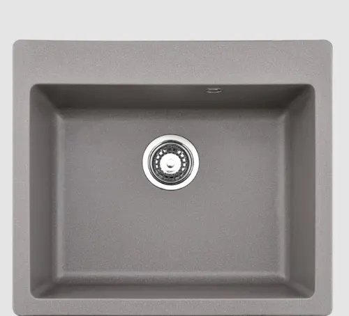 Inter Ceramic Sudopera usadna pravougaona 50x57x22,5 sifon 11cm granit siva+s1