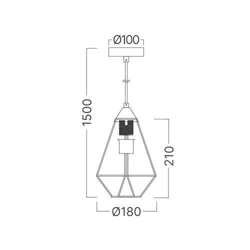 Braytron Visilica E27 Crni BV03-00030