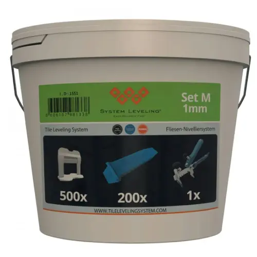 System Leveling Komplet 1mm(500 spona + 200 kajli + klešta)