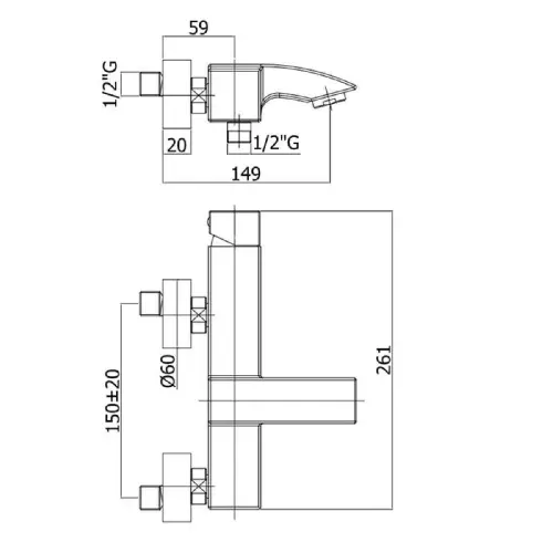 Paffoni za kadu LEVEL LEC023CR