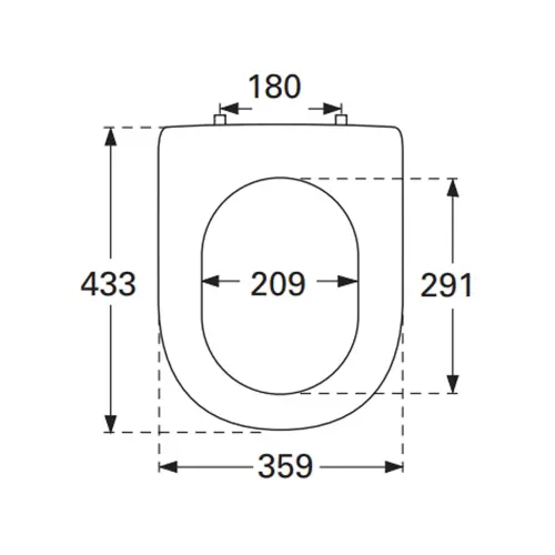 Villeroy & Boch Subway 2.0 wc daska soft 9M68S101 - tehnički crtež