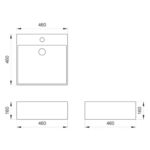 Elegant KS-460x460/160mm nadgradni lavabo