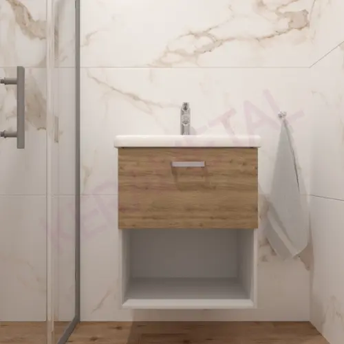 Kolpa ormarić sa umivaonikom i fiokom Evelin OUE II 55cm Gray/Oak 562070