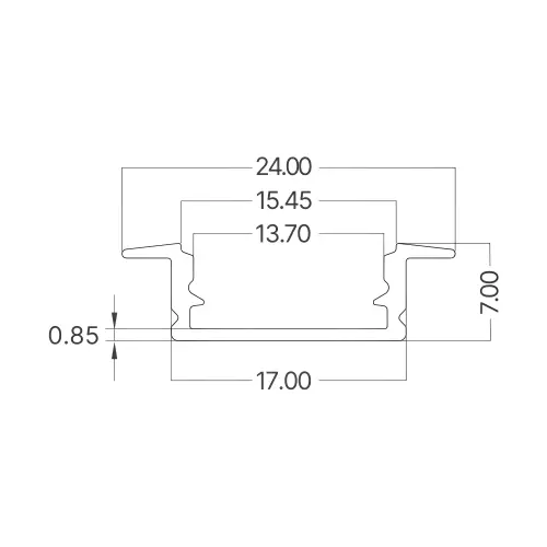 Braytron Aluminijumski Ugradni LED Profil RC1707 2M Crni BY39-00621