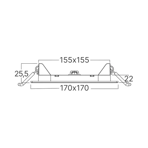 Braytron LED Panel Ugradni Kvadratni 6" 12W Beli 4000K BP02-61210