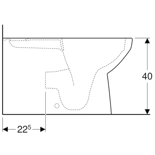 Geberit Selnova Square WC šolja za Monoblok back to wall rimfree 500.489.01.1 - tehnički crtež