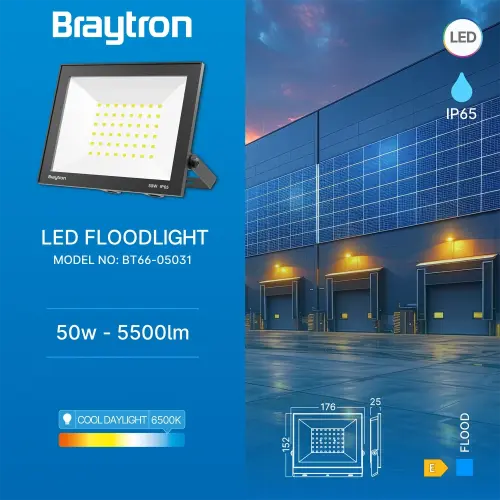 Braytron LED Reflektor 50W Crni 6500K IP65 BT66-05031