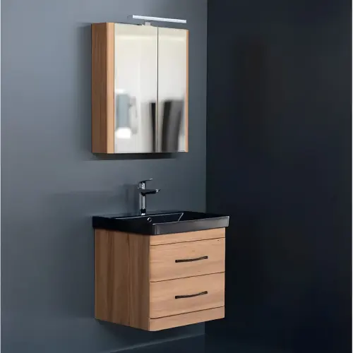 Pino Art ormarić sa umivaonikom Black Luxor 60F Drvo 1041