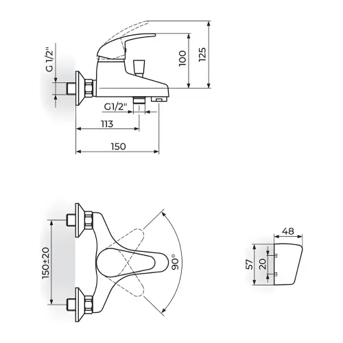 Rosan King za kadu J331001 - tehnički crtež