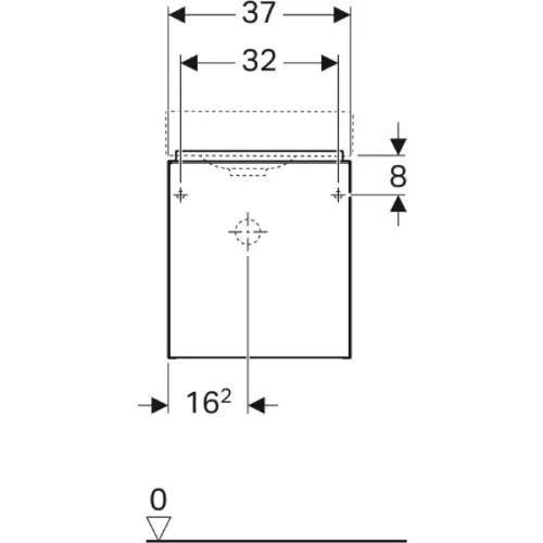 Geberit Icon ormarić za lavabo 370 x 420 x 280 Sa 1 Vratima Bela Sjaj 840037000 - tehnički crtež