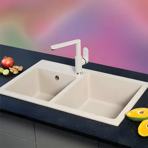 Metalac X Granit Quadro PLUS 2D 780X500 fi 90 sa sifonom Beige 171006