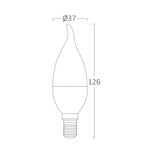 Braytron LED Sijalica Sveća Uvijena 5W E14 6500K BA07-00513