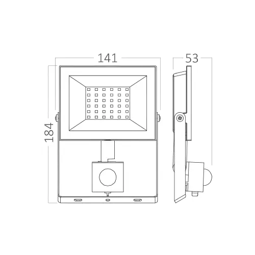 Braytron LED Reflektor 30W Crni 6500K IP54 sa Senzorom BT66-23031