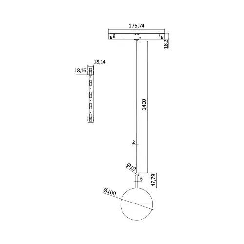 Braytron Magnetni Viseći Spot 7W Crni 3000K 48VDC BD62-00401