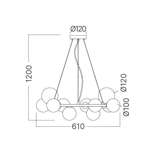 Braytron Visilica 11-Glava G9 Opal BV01-00132