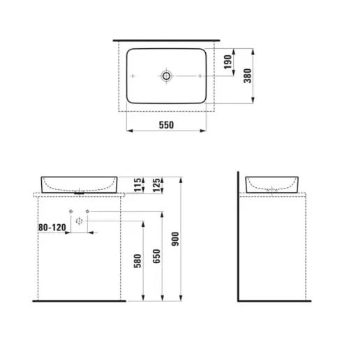 Laufen PRO Umivaonik nadgradni 55X38 8.1296.5.000.112.1