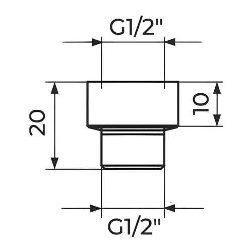 Rosan Regulator protoka 1/2" - 9 lit/min PRP129 - tehnički crtež