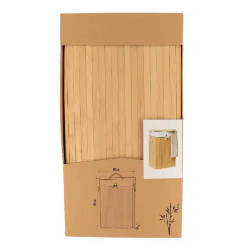 Tendance korpa za VEŠ sa PLATNENOM VREĆOM 30X40X60CM BAMBUS Bela 8709195
