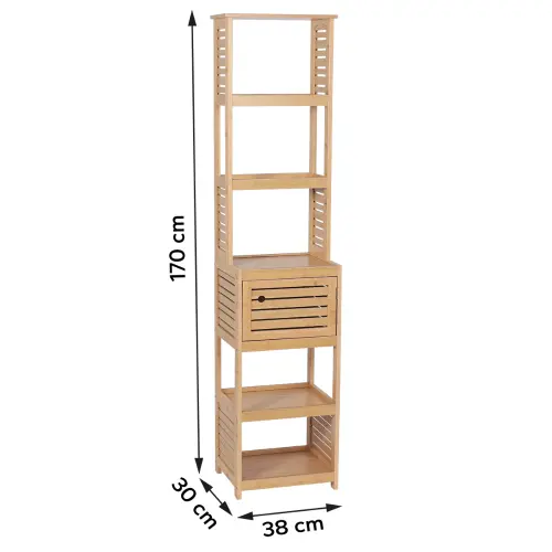 Tendance kupatilski ormarić 1 vrata i 5 POLICA TRINIDAD 385X30X170CM MDF BAMBOO 9901764