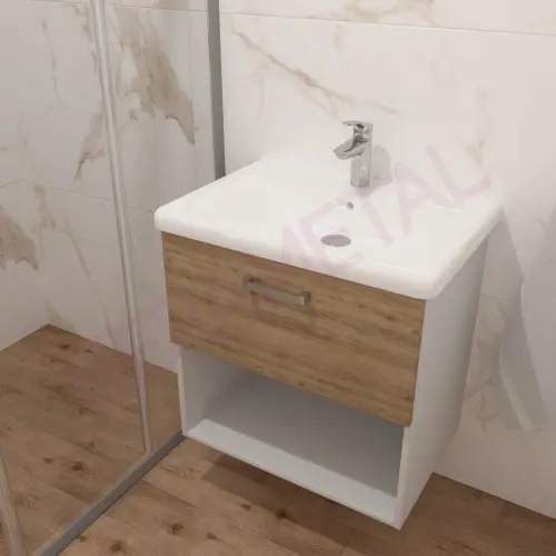 Kolpa ormarić sa umivaonikom i fiokom Evelin OUE II 65cm Gray/Oak 573880