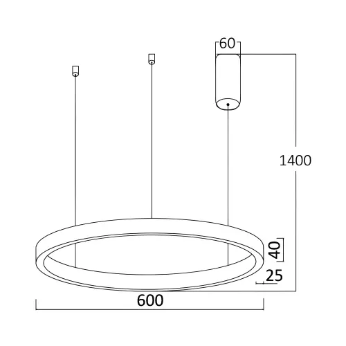 Braytron LED Visilica Okrugla 35W Beli CCT BH16-09180