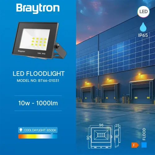 Braytron LED Reflektor 10W Crni 6500K IP65 BT66-01031