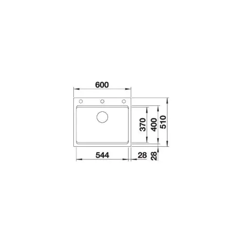 Blanco ETAGON 6 vulkan siva + pribor 527259 - tehnički crtež