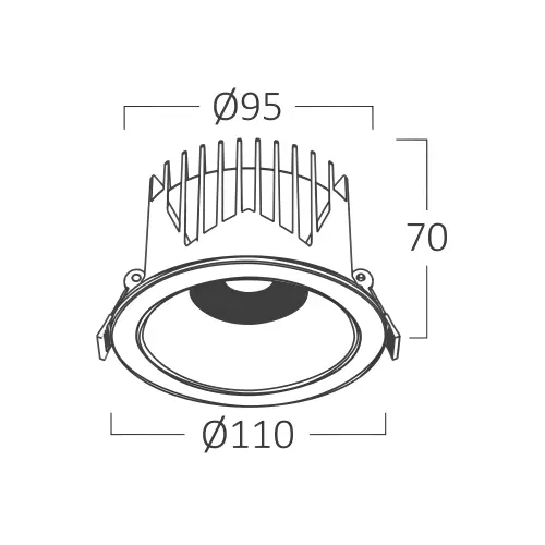 Braytron LED Downlight 20W Beli CCT BD37-00280