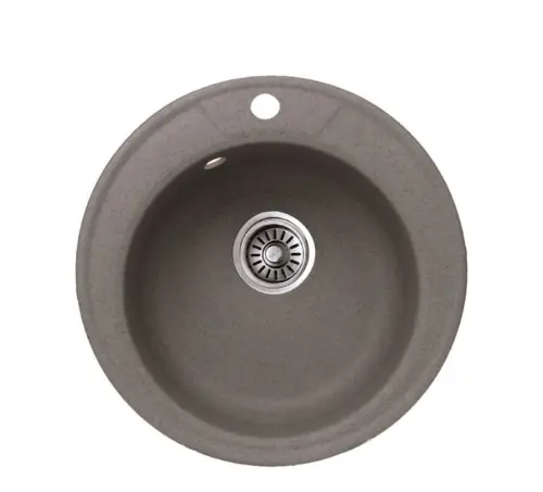 Inter Ceramic Sudopera usadna okrugla 49x49x20 sifon 11 cm granit siva+s1