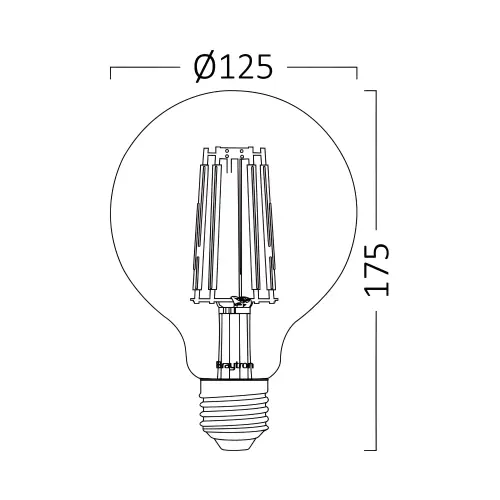 Braytron LED Filament Kugla G125 6W E27 Amber 2200K BB48-00620