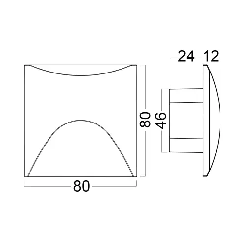 Braytron LED Zidna Svetiljka Veksus 3W Bela 3000K IP65 BG39-00400