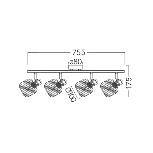 Braytron Plafonjera 4-Glava E14 Drvo BV03-00013