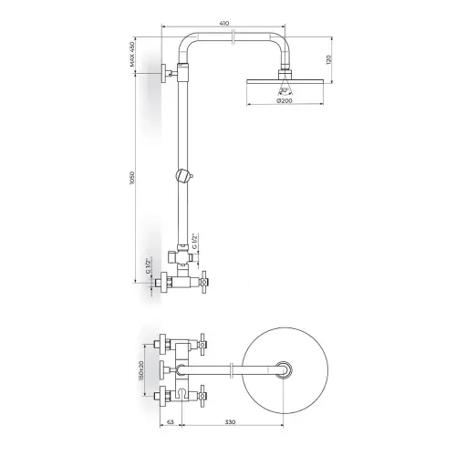 Rosan XO Usponski tuš XO37251