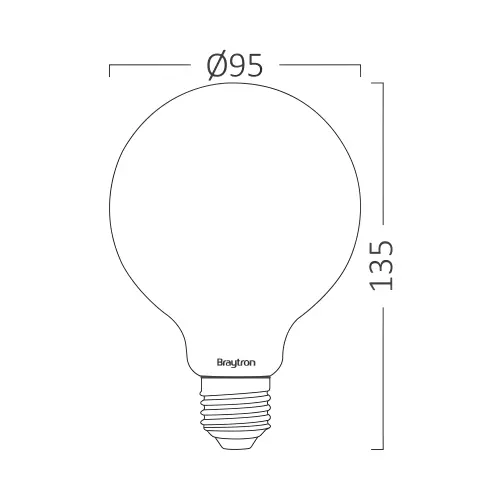 Braytron LED Filament Kugla G95 7W E27 Amber 3000K BA41-30720