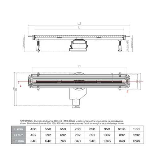 Peštan Slim Line 950mm 13100036