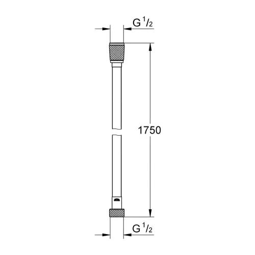 Grohe Silverflex Tuš crevo 1750mm 28388001 - tehnički crtež