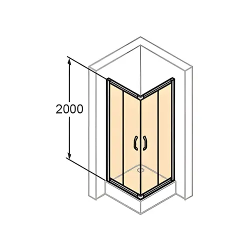 Huppe X1 Black Tuš kabina 90x90 četvrtasta crni H=2000