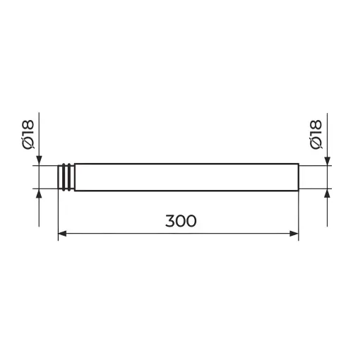 Produžetak za usponski tuš 300mm - tehnički crtež