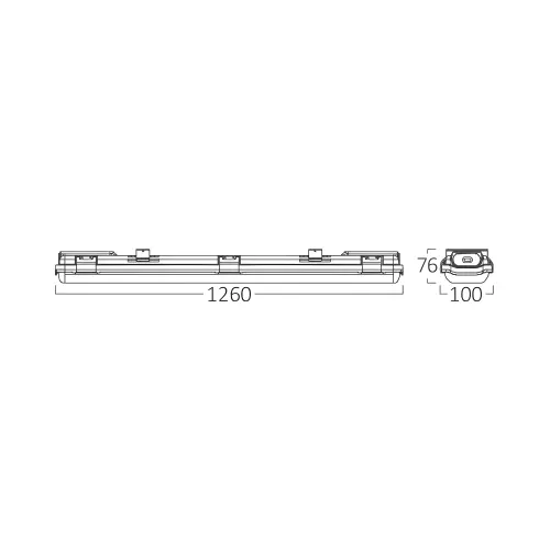 Braytron LED Vodootporna Svetiljka 2X 1.2M IP65 BT05-21283