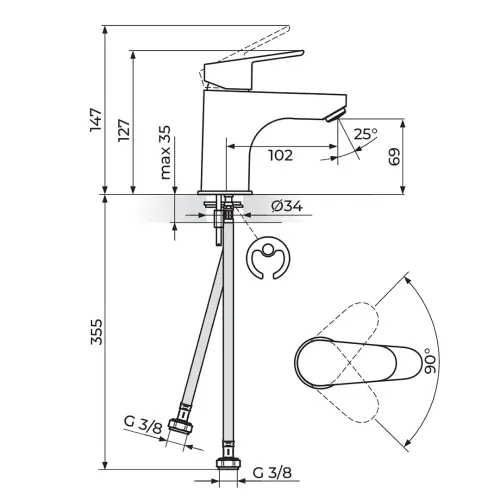 Rosan Smart Baterija Lavabo JA302001
