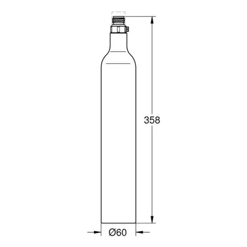 Grohe BLUE CO2 Starter kit 4x 425g boce - tehnički crtež