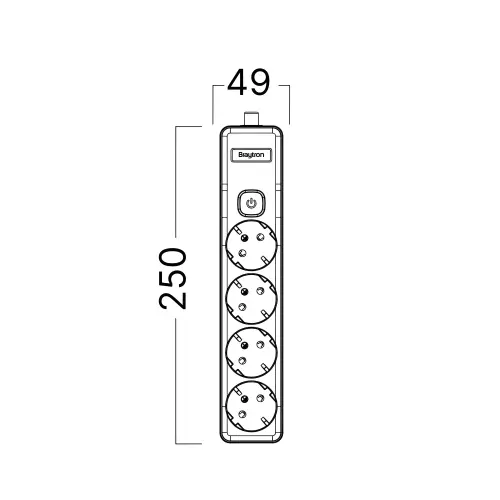 Braytron Produžna Priključnica 4-Way EU Swc bez Kabla BY72-00240