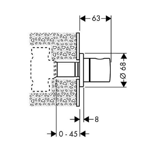 Hansgrohe SHUT OFF VENTIL 15972000 - tehnički crtež